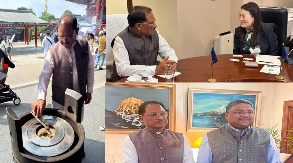 Sai Foreign Trip विष्‍णुदेव की विदेश यात्रा का पहला दिन: टोक्‍यो में पहले मंदिर में दर्शन, फिर...