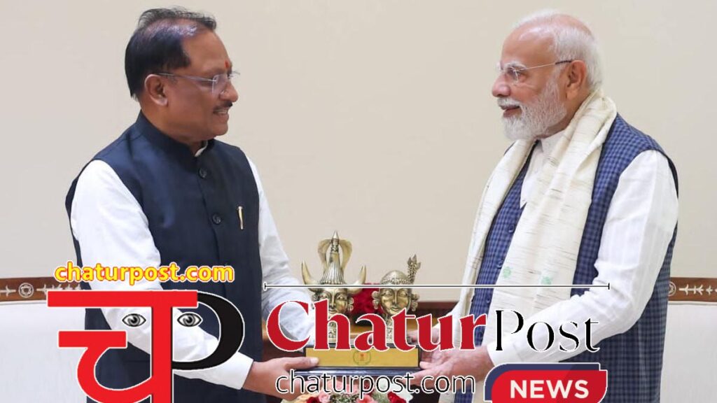 Sai's visit to Delhi पीएम मोदी से मिले सीएम विष्‍णुदेव: छत्‍तीसगढ़ के इस बड़े कार्यक्रम में आने का दिया न्‍योता