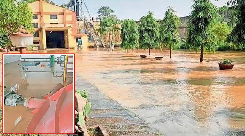 CSPGCL पॉड से हो रहे रिसाव पर प्रबंधन ने नहीं दिया ध्‍यान! एचटीपीपी संयंत्र एरिया के हाइडल परिसर में भरा पानी