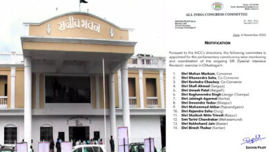 SIR In Chhattisgarh छत्तीनसगढ़ कांग्रेस ने अपने 14 नेताओं को सौंपी बड़ी जिम्मेजदारी: प्रदेश प्रभारी पायलट ने जारी किया आदेश