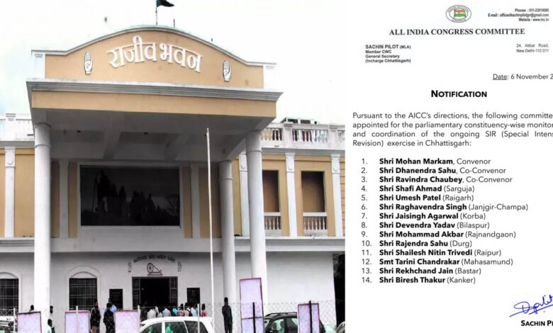 SIR In Chhattisgarh छत्तीनसगढ़ कांग्रेस ने अपने 14 नेताओं को सौंपी बड़ी जिम्मेजदारी: प्रदेश प्रभारी पायलट ने जारी किया आदेश