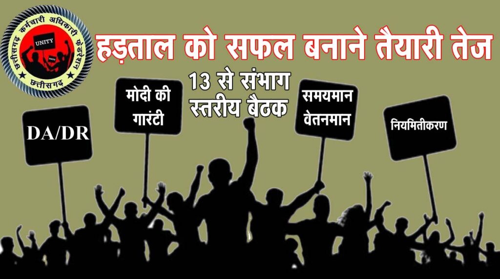 Karmchari Adhikari Federation छत्‍तीसगढ़ में 29 से 31 तक हड़ताल: फेडरेशन का आह्वान, शामिल होंगे 125 से ज्‍यादा संगठन