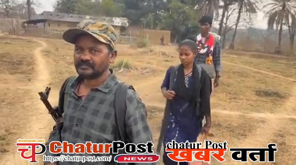 Naxalite Papa Rao coming out of forest for surrender