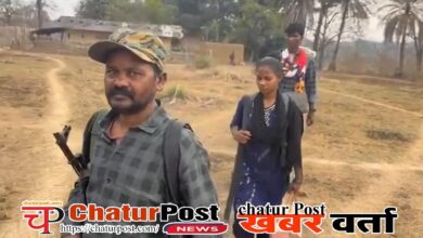 Naxalite Papa Rao coming out of forest for surrender