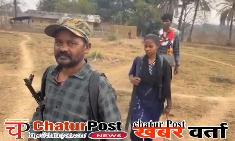 Naxalite Papa Rao coming out of forest for surrender