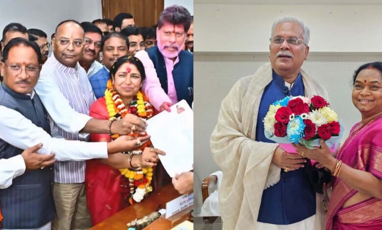 Rajy Sabha लक्ष्‍मी वर्मा और फूलोदेवी ने जमा किया नामांकन: दोनों रैलियों में दिग्‍गज हुए शामिल