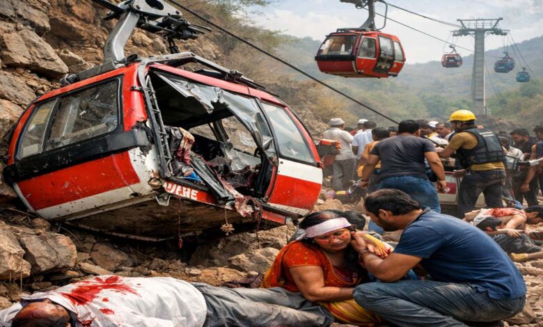 Ropeway Accident छत्‍तीसगढ़ में रोप वे दुर्घटना: एक दर्शनार्थी की मौत:  चार गंभीर रुप से घायल, जांच के निर्देश