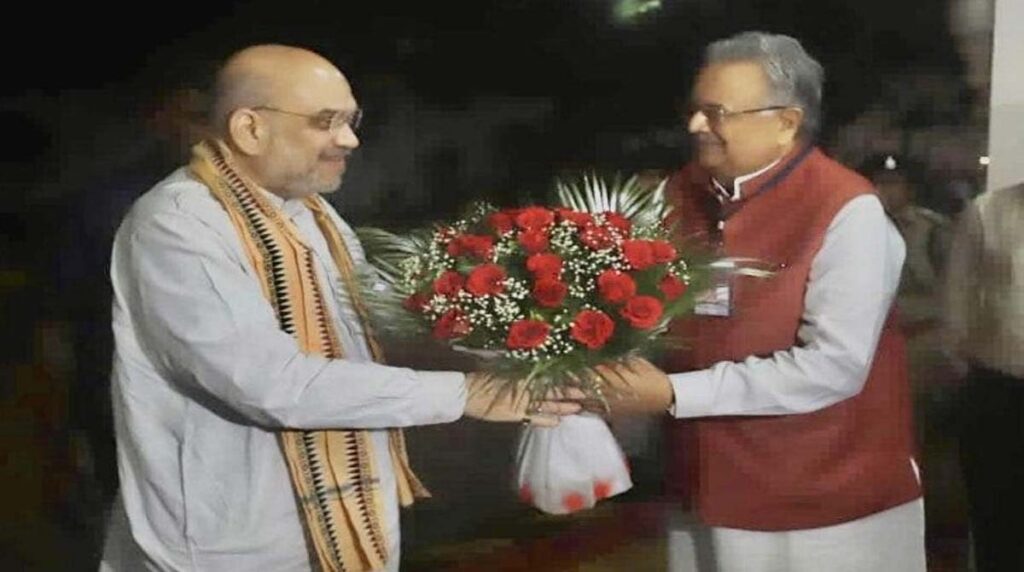 Raman Singh with Amit shah