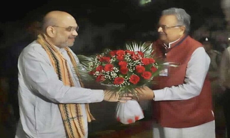 Raman Singh with Amit shah