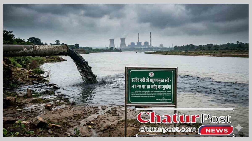 हसदेव नदी में राखड़ मिलाने पर HTPS कोरबा पर 18 करोड़ का जुर्माना, जांच करते अधिकारी