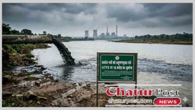 हसदेव नदी में राखड़ मिलाने पर HTPS कोरबा पर 18 करोड़ का जुर्माना, जांच करते अधिकारी