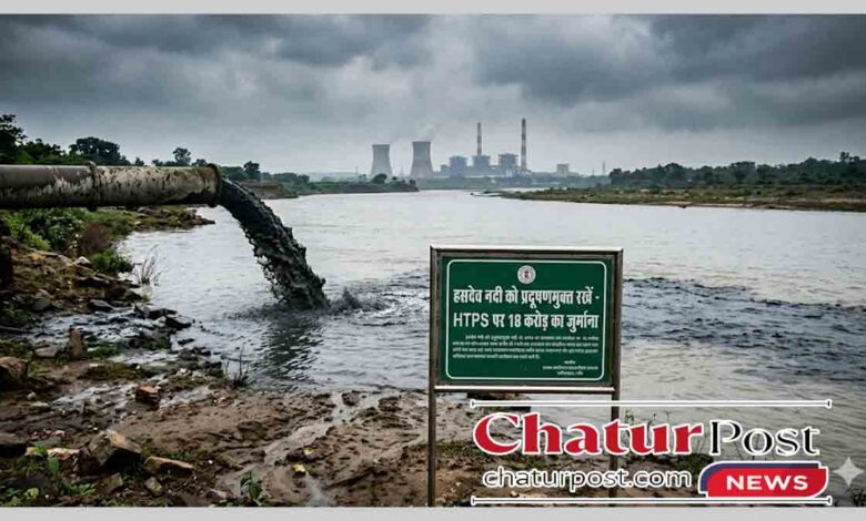 हसदेव नदी में राखड़ मिलाने पर HTPS कोरबा पर 18 करोड़ का जुर्माना, जांच करते अधिकारी