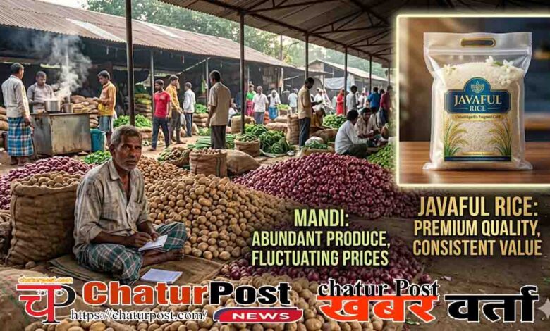 रायपुर मंडी में आलू-प्याज के दामों में गिरावट, जबकि जवाफूल चावल के दाम सातवें आसमान पर।