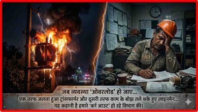 Burning transformer and stressed electricity worker collage Chhattisgarh news
