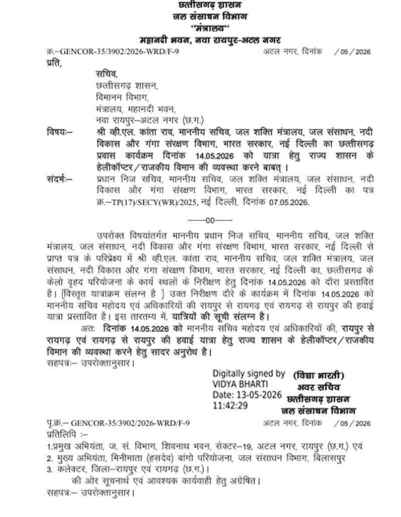 Jal Shakti Secretary Chhattisgarh Visit