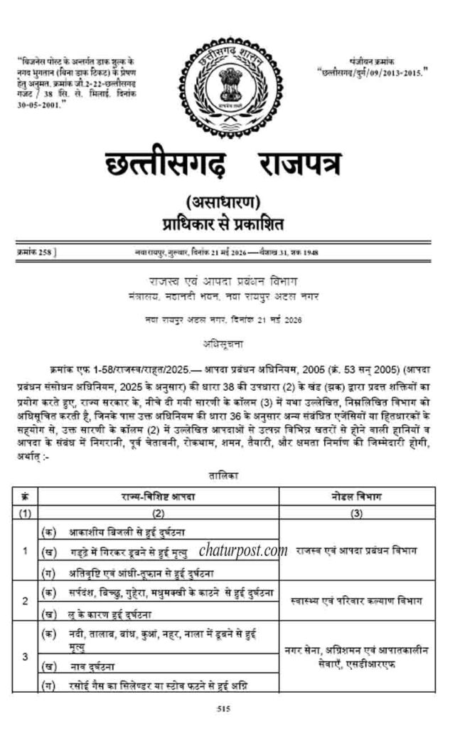 Disaster Management Chhattisgarh