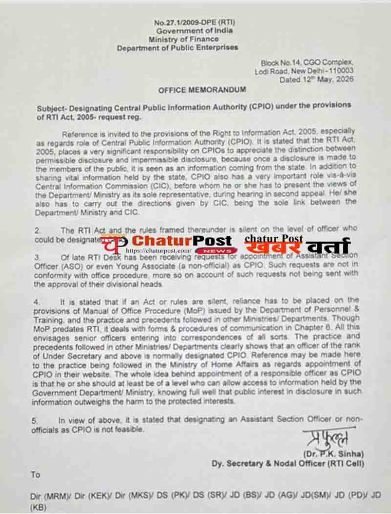 RTI CPIO Rules