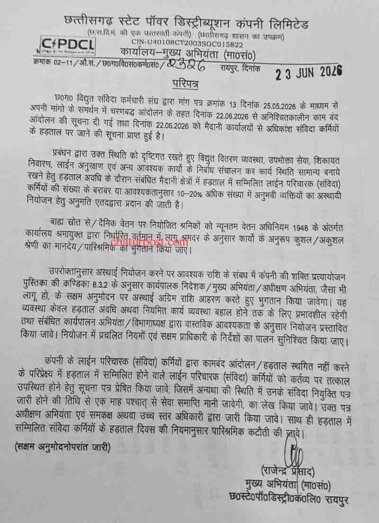 CSPDCL Strike