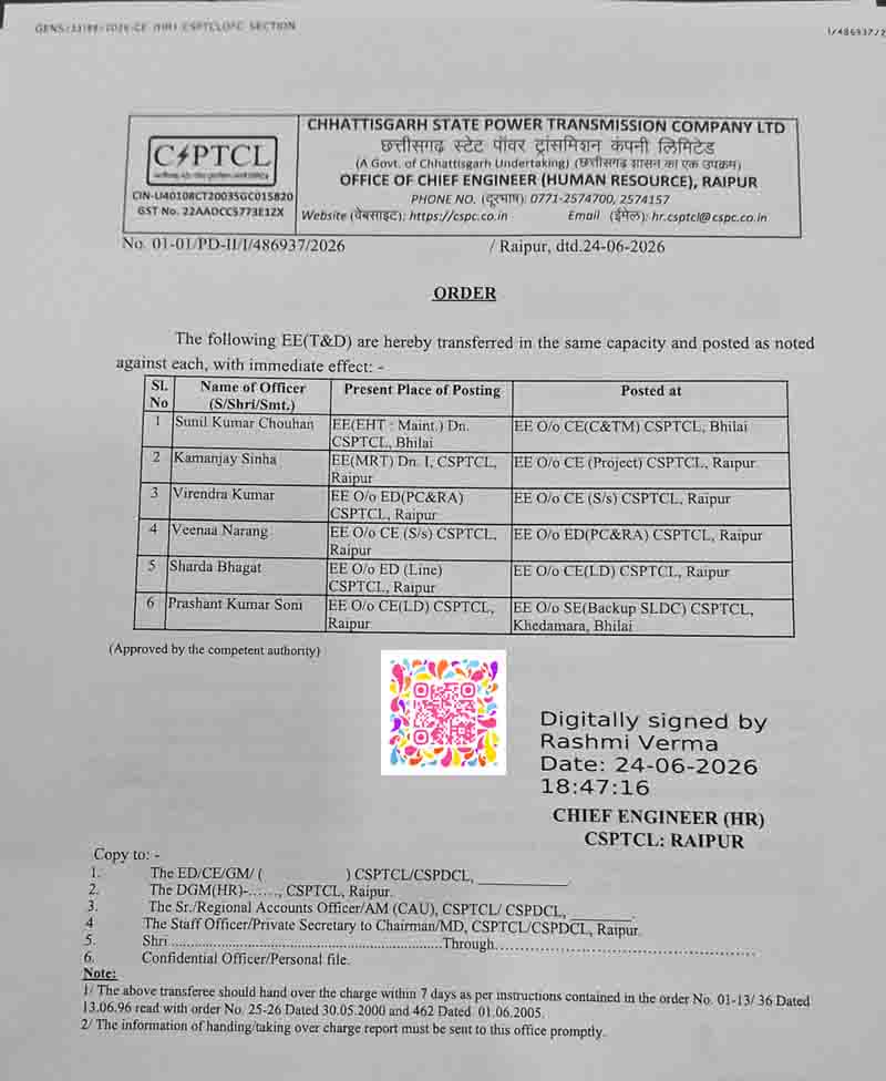 CSPTCL Transfer Promotion